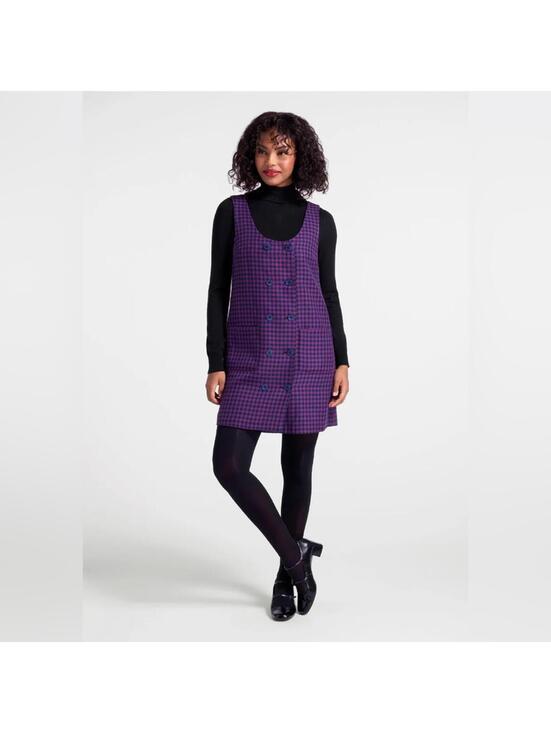 Modcloth Dresses & Skirts - Purple and Black Checkered Dress - ModCloth